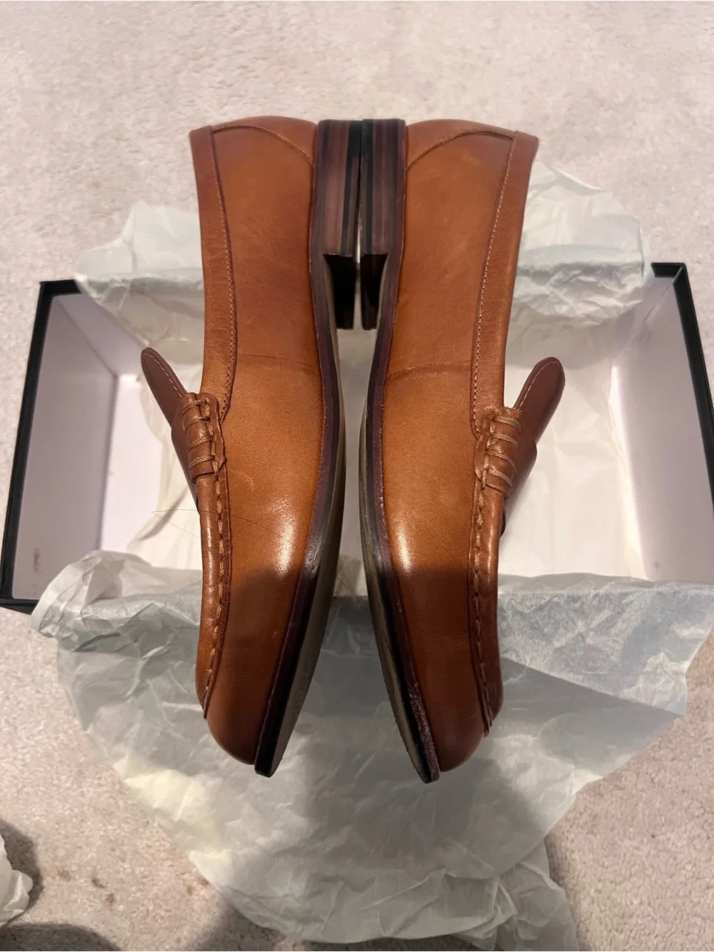J. Crew - Excellent Pre Loved Condition - Cognac - Leather Penny Loafers